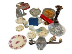 ASSORTED COLLECTIBLES INCLUDING ANTIQUE CHINA, PRESSED GLASS TABLEWARE, AND MORE