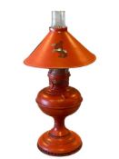MID-CENTURY TOLEWARE HURRICANE STYLE TABLE LAMP