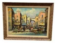 SIGNED ORIGINAL OIL ON CANVAS IMPRESSIONIST EUROPEAN CITY STREET SCENE