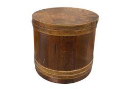 ANTIQUE PRIMITIVE FIRKIN SUGAR BUCKET WITH LID AND HANDLE