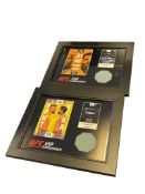 PAIR OF UFC FIGHT NIGHT DISPLAY FRAMED PICES UFC VIP EXPERIENCE INCLUDING DERRICK LEWIS