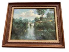 F. GONZALEZ ORIGINAL ACRYLIC ON CANVAS LANDSCAPE PAINTING