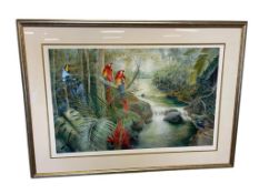 RITA JOYCE CALIFORNIA ARTIST LARGE LIMITED EDITION PRINT OF TROPICAL BIRDS