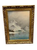 NILES H. CHRISTIANSEN DANISH ARTIST ORIGINAL OIL ON CANVAS WINTER LANDSCAPE PAINTING