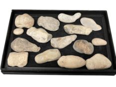 PRIMTIVE NATIVE AMERICAN FISHING NET STONE GROOVED SINKERS