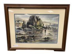 DAVID STILES CALIFORNIA LISTED ARTIST ORIGINAL WATERCOLOR ON PAPER OF CALIFORNIA SEASCAPE