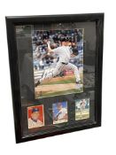 DARRELL RASNER AUTOGRAPHED 8X10 COLORPHOTOGRAPH WITH THREE BASEBALL CARDS