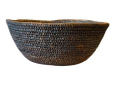 LARGE EARLY NATIVE AMERICAN COILED BASKET POSSIBLY WASHOE OR PAIUTE ORIGIN