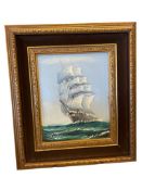 ORIGINAL OIL ON CANVAS NAUTICAL SHIP SEASCAPE PAINTING SIGNED BY ARTIST M. GRECO