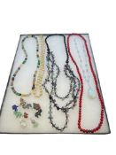 STERLING SILVER BRACELET FEATURING NATURAL STONE FETISH ANIMALS AND FIVE STONE NECKLACES