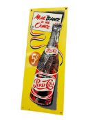 VINTAGE REPRODUCTION PEPSI-COLA MORE BOUNCE TO THE OUNCE SODA POP ADVERTISING METAL SIGN