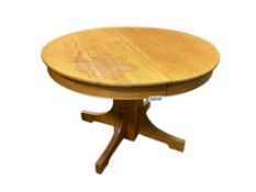 EARLY 20TH CENTURY MISSION FARM HOUSE PEDESTAL DINING TABLE