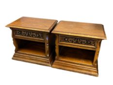 PAIR OF SINGLE DRAWER NIGHTSTANDS ITALIAN NEOCLASSICAL DESIGN