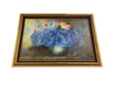 LARGE ORIGINAL ACRYLIC ON CANVAS FLORAL STILL-LIFE PAINTING BY YVETTE TALKINGTON