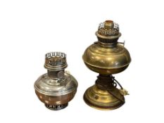 EARLY 20TH CENTURY ELECTRIFIED RAYO AND ALADDIN OIL LAMPS