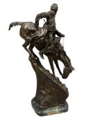 FREDERIC REMINGTON RENOWN WESTERN AMERICAN ARTIST AND SCULPTOR BRONZE SULPTURE MOUNTAIN MAN