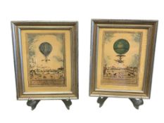 JEAN-PIERRE BLANCHARD PIONEERING BALLON FLIGHTS HAND COLORED LITHOGRAPHS BY CHARLES DUPONT