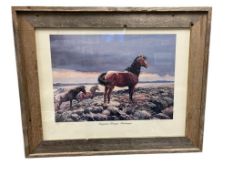 FRED BOYCE PROLIFIC NEVADA WILDLIFE ARTIST LIMITED EDITION PRINT VIRGINIA RANGE MUSTANGS NO. 96/1...