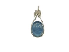 STERLING SILVER BLUE STONE PENDANT