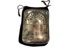 VINTAGE PEACOCK POCKET HAND WARMER IN CHROME FINISH MADE IN OCCUPIED JAPAN BY HAKUKIN