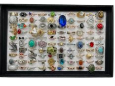 MORE THAN 100 COSTUME JEWELRY RINGS FEATURING VIBRANT AND SIMULATED STONE DESIGNS