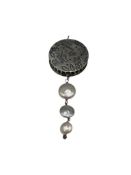 VINTAGE STERLING SILVER AND BUTTON PEARL PENDANT