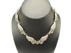 VINTAGE MARGOT DE TAXCO DESIGNER SIGNED STERLING SILVER WINGS NECKLACE