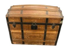 ANTIQUE VICTORIAN PATENT 1864 CAMEL BACK STEAMER TRUNK