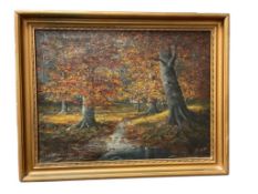 EARLY 20TH CENTURY RALPH W. COOPER ORIGINAL OIL ON CANVAS IMPRESSIONIST LANDSCAPE PAINTING