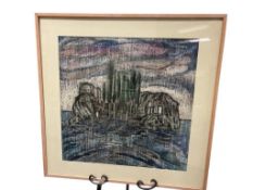 LARGE MIXED-MEDIA ABSTRACT ART