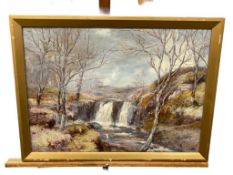 JAMES ROSS AMERICAN VIRGINIA BORN ARTIST ORIGINAL OIL ON CANVAS LANDSCAPE DATED 1921