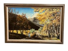 IMPRESSIVE ORIGINAL OIL ON CANVAS PAINTING OF NEVADA LANDSCAPE BY RENOWN LOCAL ARTIST GEORGE CARTER