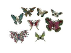 EIGHT STUNNING BUTTERFLY BROOCHES FEATURING VIBRANT COLORS