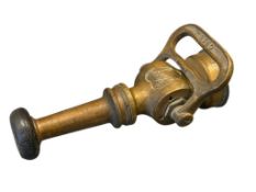ANTIQUE SOLID BRASS EUREKA FIRE HOSE MFG. CO. CHIEF FIRE NOZZLE / FIRE APPARATUS