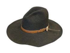 STETSON 4X BUFFALO COLLECTION BLACK WOOL FELT COWBOY / WESTERN HAT WITH LEATHER BAND