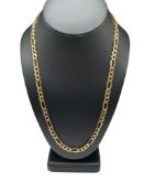 10K YELLOW GOLD VINCENZA ITALY FIGARRO LINK NECKLACE