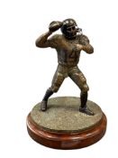 LATE 20TH CENTURY BRONZE SCULPTURE OF A FOOTBALL PLAYER