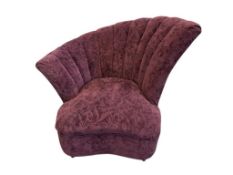 POSTMODERN ASYMMETRICAL CLAM SHELL OR FAN BACK CHAIR IN THE STYLE OF VLADIMIR KAGAN