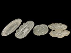 FIVE VINTAGE AMERICAN PRESSED GLASS CANDY / VEGETABLE DISHES