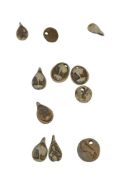 11 CARVED STONE AMULETS WITH INTAGLIO CUT ANIMAL IMAGES