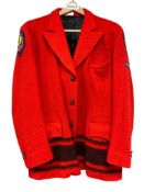 VINTAGE HUDSON'S BAY POINT BLANKET RED WOOL COAT SHERIFF'S MOUNTED POSSE WASHOE COUNTY RENO, NEVADA