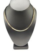 VINTAGE ITALIAN DESIGNER HALLMARKED STERLING SILVER HERRINGBONE NECKLACE