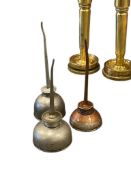 THREE VINTAGE THUMB-PUMP OILERS / OIL CANS