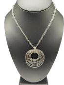 STERLING SILVER DIAMOND ACCENTED GEOMETRICAL PENDANT NECKLACE