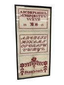 1915 ANTIQUE CROSS-STITCH SAMPLER / ALPHABET SAMPLER