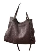 VINCE CAMUTO DESIGNER PEBBLED LEATHER ELIZA TOTE HANDBAG IN PEPPERBERRIE