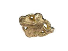 ANTIQUE 1920'S GOLD FILLED LEAF DESIGN BROOCH