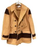 VINTAGE ABERCOMBIE & FITCH HUDSON'S BAY COMPANY POINT BLANKET MACKINAW WOOL COAT WITH BROWN STRIPES