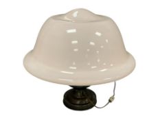 LARGE MILK GLASS VINTAGE SCHOOL HOUSE LIGHT FIXTURE