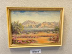 DC STULTS ORIGINAL OIL ON MASONITE BOARD DESERT LANDSCAPE